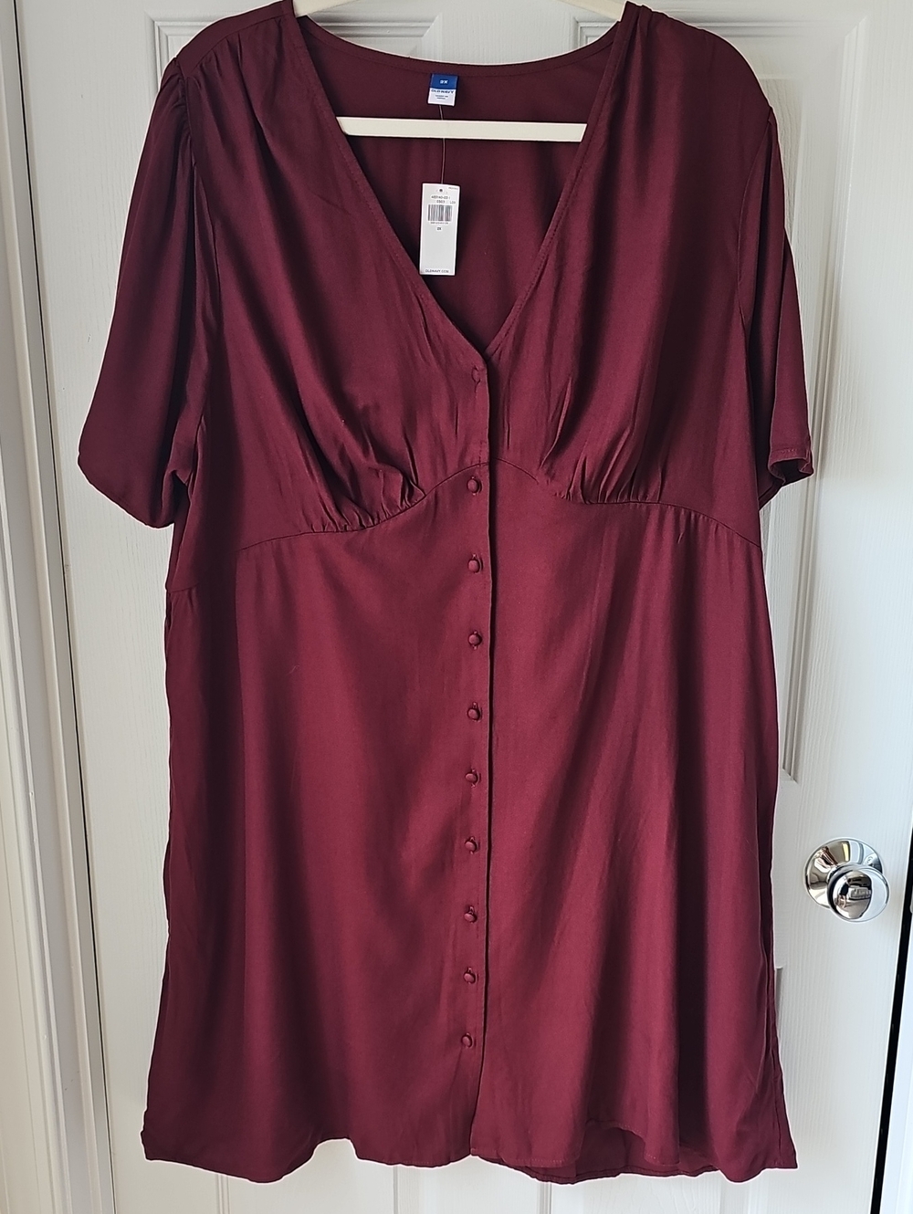 Old Navy Wine Red V-Neck Dress